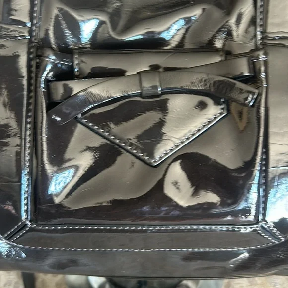 Armani Patent Leather Bag Crossbody Brown Emporio Bag - Picture 2 of 16